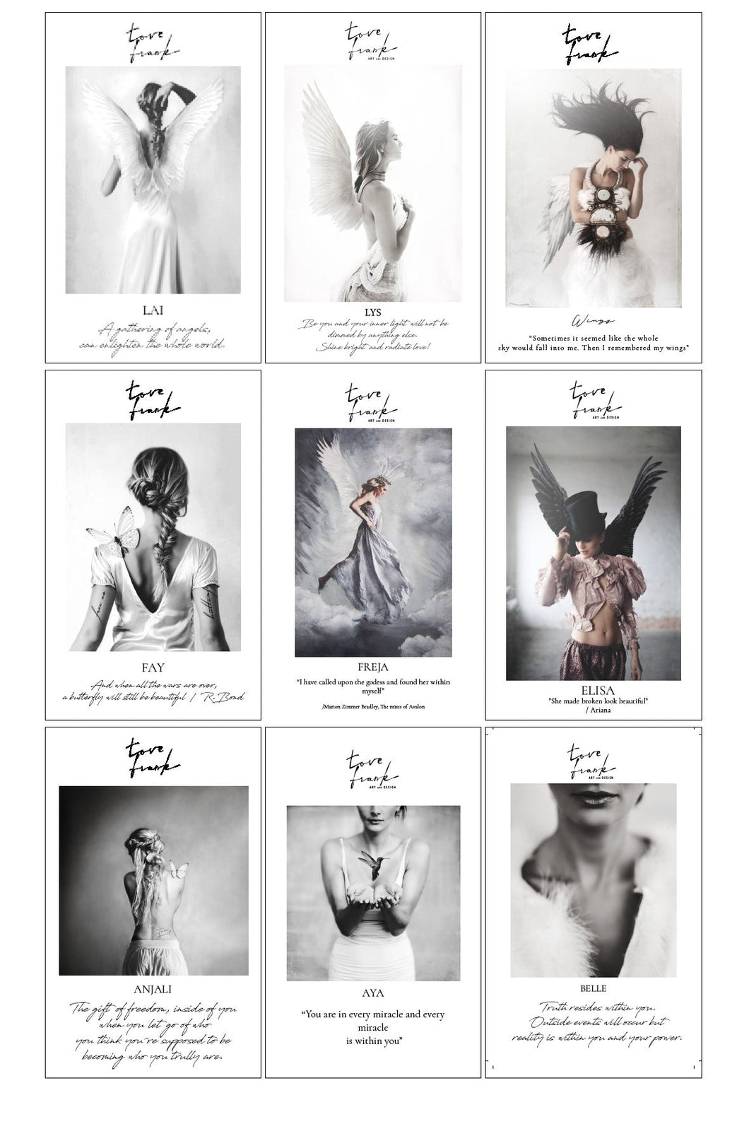 SET OF TAGS - Feathers & Angels - TOVE FRANK
