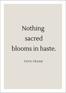"Your pace is sacred" poster - TOVE FRANK
